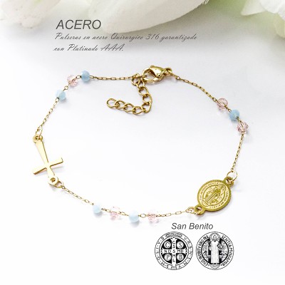 Pulsera de san Benito en acero