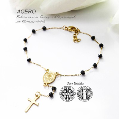 Pulsera de san Benito en acero