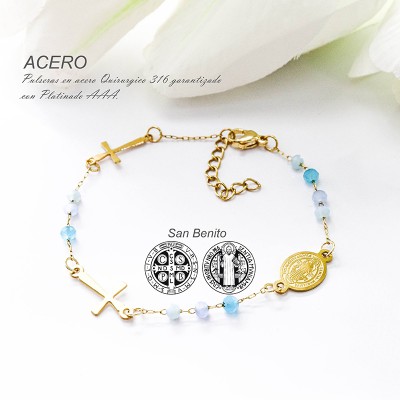 Pulsera de san Benito en acero
