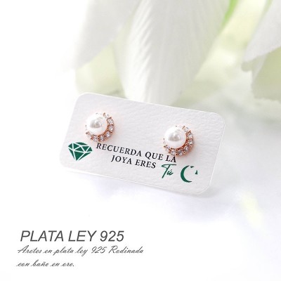 Aretes de perla  Shell en plata ley 925