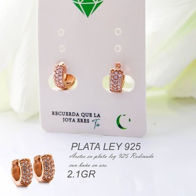 Mini candognas rosadas en plata ley 925 GR 2.1
