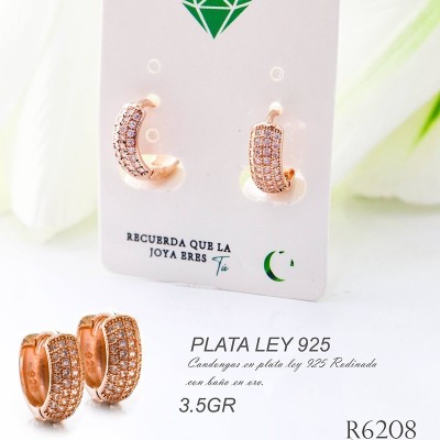 Cadnongas rosadas en plata ley 925 GR 3.5