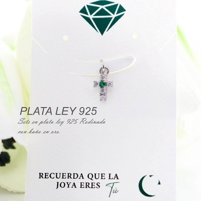 Dije de cruz en plata ley 925