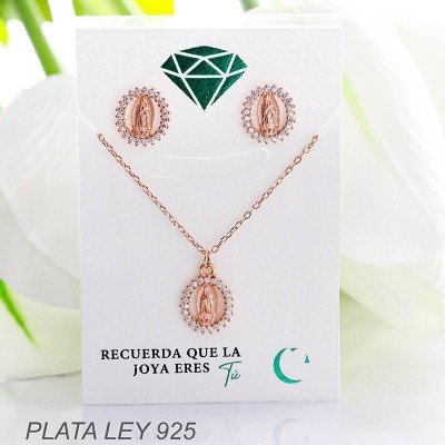 Set de la virgen  en plata ley 925