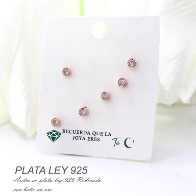 Aretes en plata ley 925
