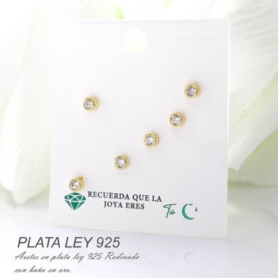 Aretes en plata ley 925