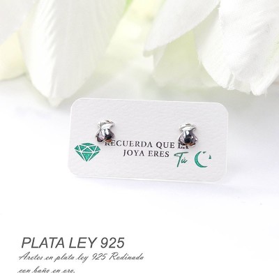 Aretes de oso en plata ley 925