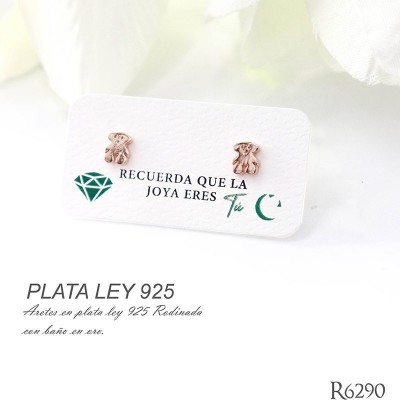 Aretes de oso en plata ley 925