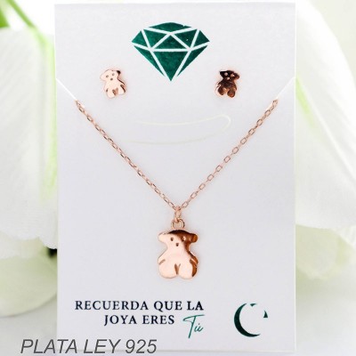 Set de oso en plata ley 925
