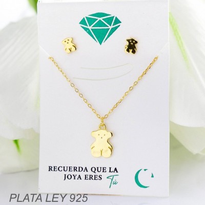 Set de oso en plata ley 925