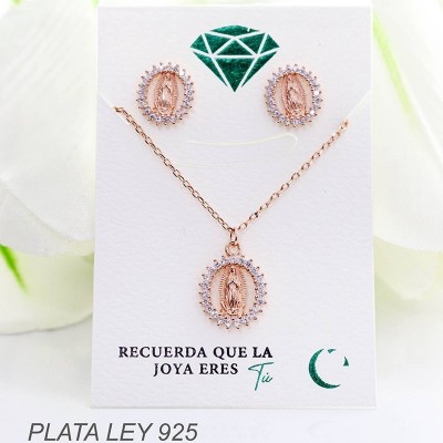 Set de la virgen dorado en plata ley 925