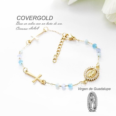 Pulsera de la virgen de Guadalupe en covergold