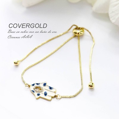 Pulsera de la mano de Hamsa en covergold