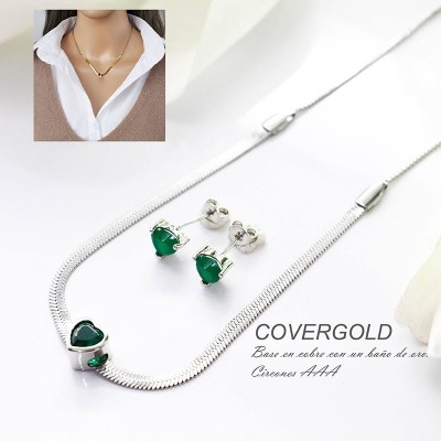 Collar de corazón en covergold