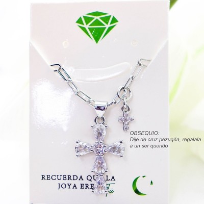 Collar con dije de cruz en covergold