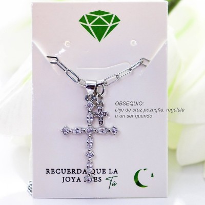 Collar con dije de cruz en covergold
