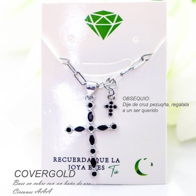 Collar con dije de cruz en covergold