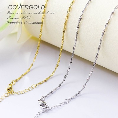 Cadena en covergold paquete x 10