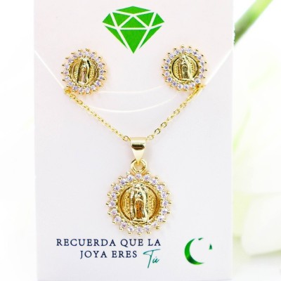 Set de la virgen de Guadalupe en covergold
