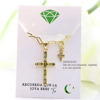 Collar con dije de cruz en covergold