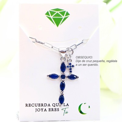 Collar con dije de cruz en covergold