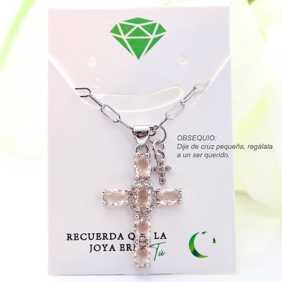 Collar con dije de cruz en covergold
