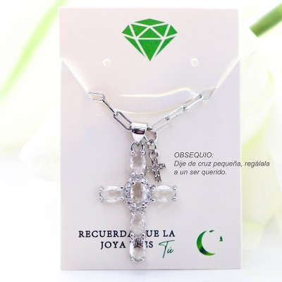 Collar con dije de cruz en covergold