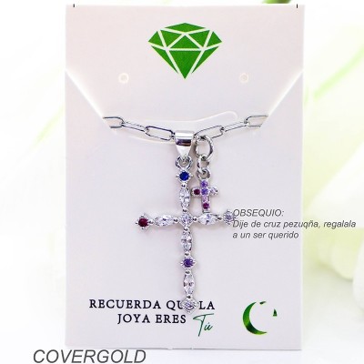Collar con dije de cruz en covergold