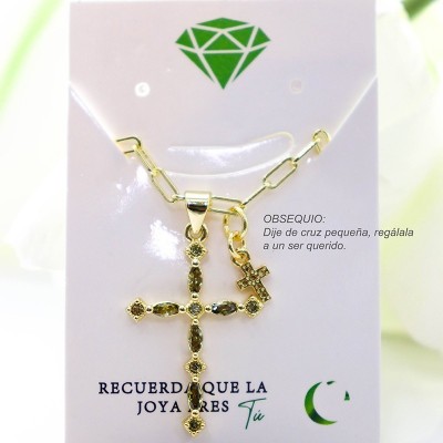 Collar con dije de cruz en covergold