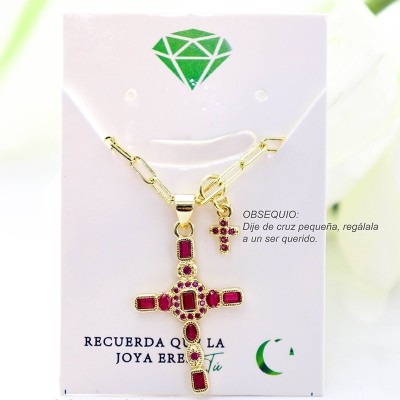 Collar con dije de cruz en covergold