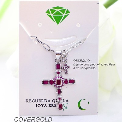 Collar con dije de cruz en covergold