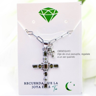 Collar con dije de cruz en covergold