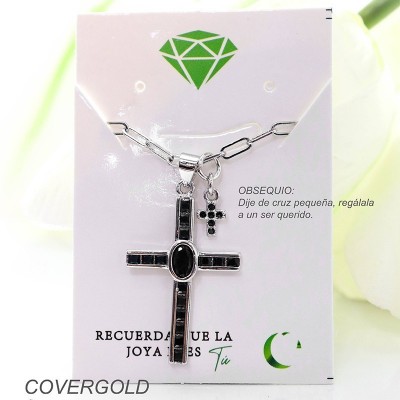 Collar con dije de cruz en covergold