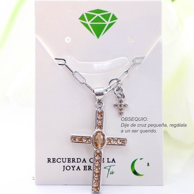 Collar con dije de cruz en covergold
