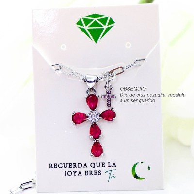 Collar con dije de cruz en covergold