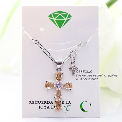Collar con dije de cruz en covergold