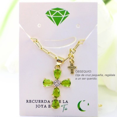 Collar con dije de cruz en covergold