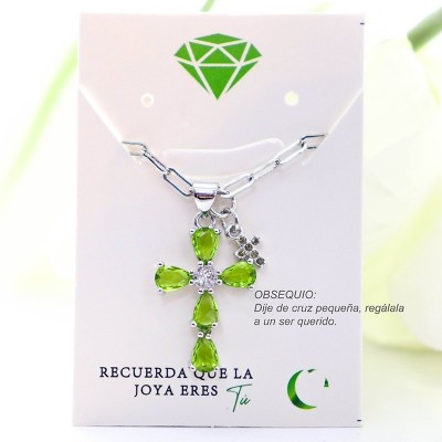 Collar con dije de cruz en covergold