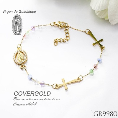Pulsera de la virgen de Guadalupe en covergold
