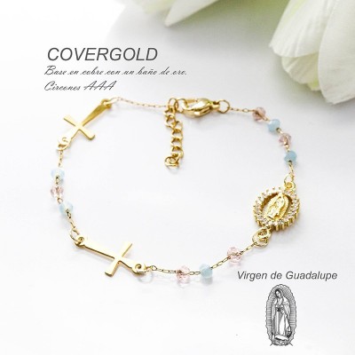 Pulsera de la virgen de Guadalupe en covergold