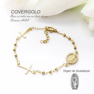 Pulsera de la virgen de Guadalupe en covergold