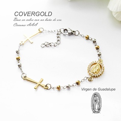 Pulsera de la virgen de Guadalupe en covergold