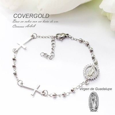 Pulsera de la virgen de Guadalupe en covergold
