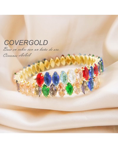 Pulsera En Covergold Serpiente Multicolor