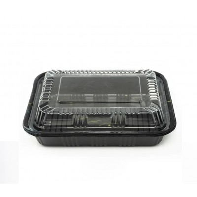 Recipiente para comida negra paquete x 50