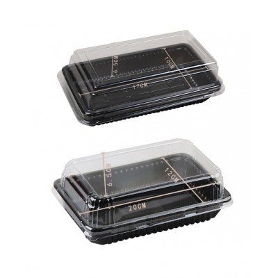 Recipiente para comida negra paquete x 50