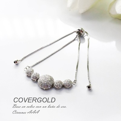 Pulsera en covergold con baño en Rodio