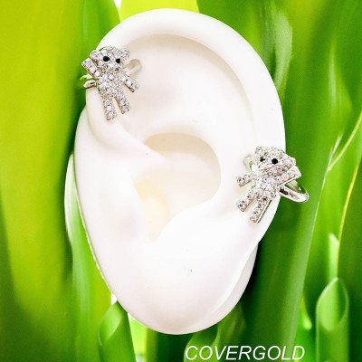 Set de earcuff en covergold con baño en Rodio