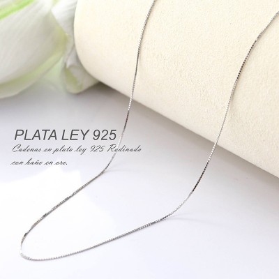 Collar en plata ley 925 con baño en Rodio