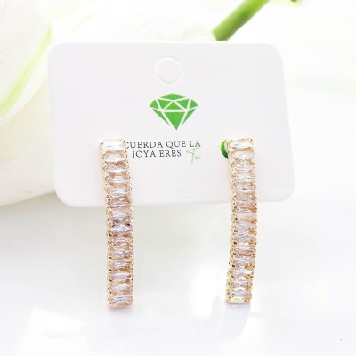 Aretes en covergold con baño en Rodio